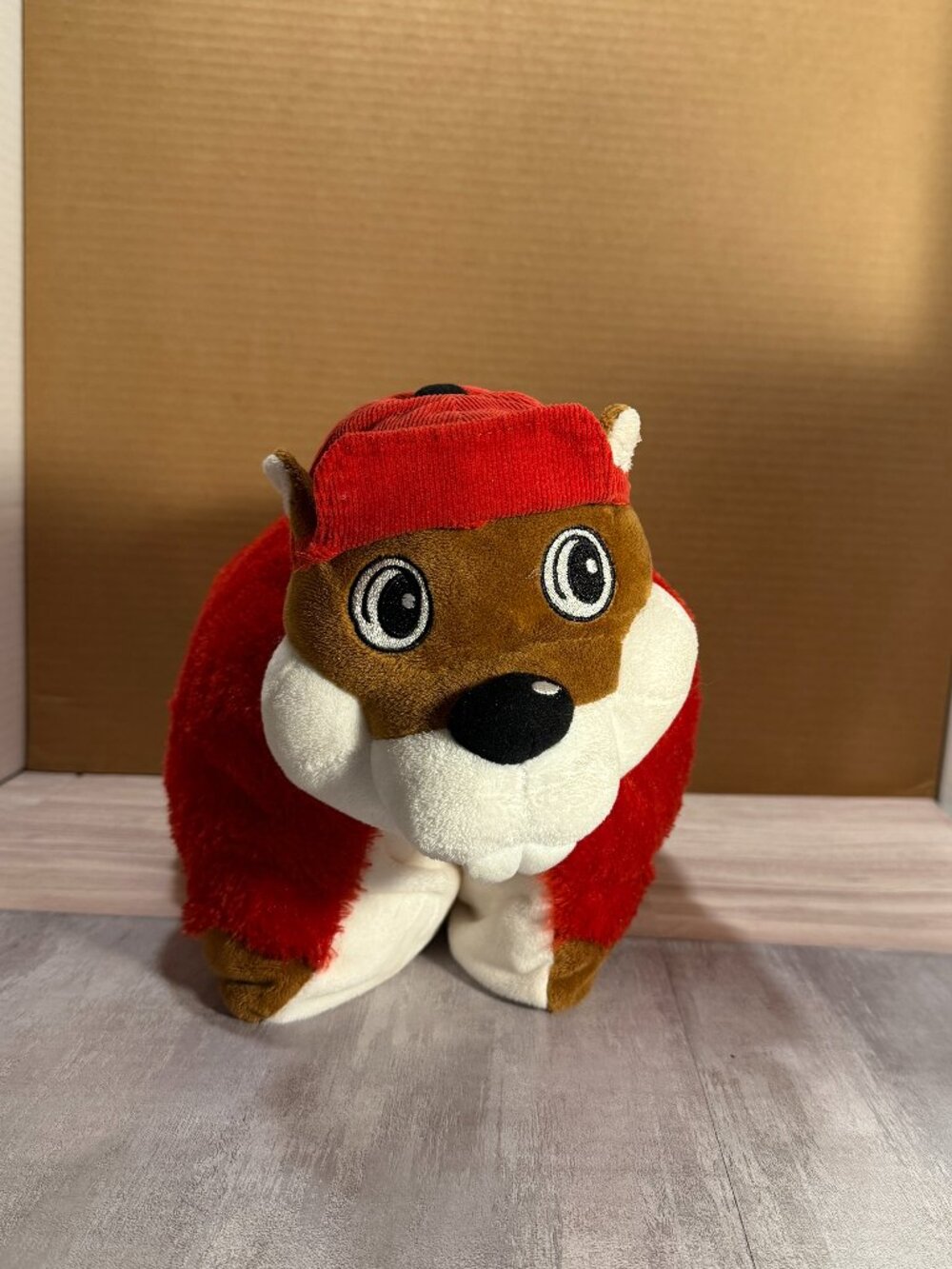 JAAG Beaver 2-in-1 Plush Pillow Red Transforming Stuffed Animal 18" Woodland